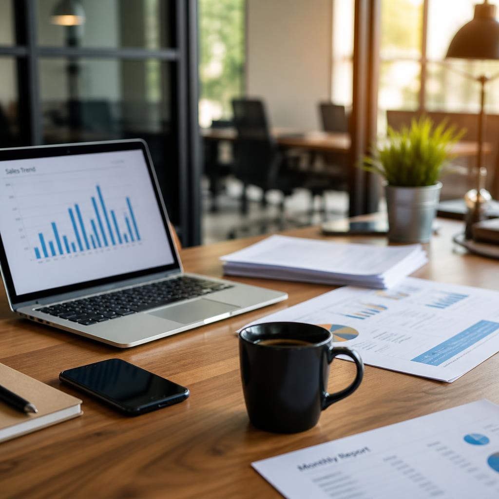 Professioneller Arbeitsplatz mit Laptop und Unterlagen – passend zum Arbeitsrecht